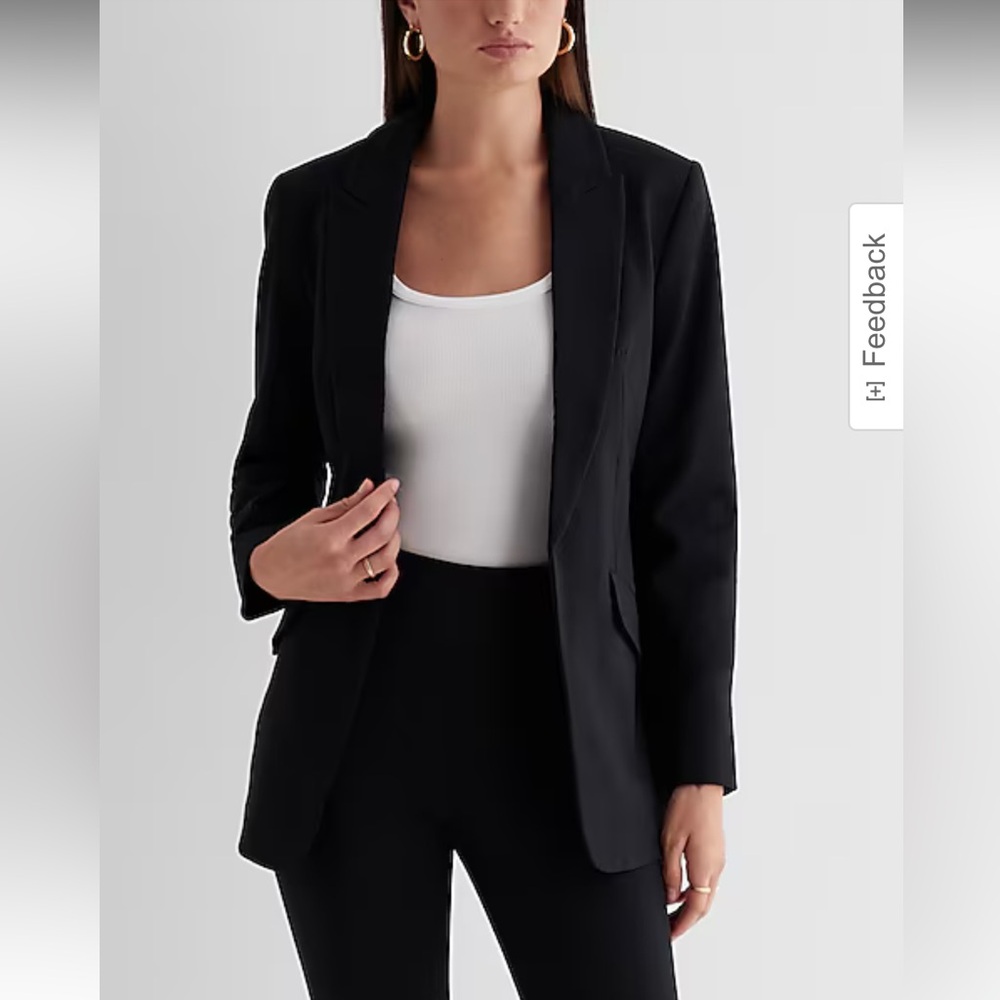 Express Women's Columnist Open Front Boyfriend Blazer - Medium
